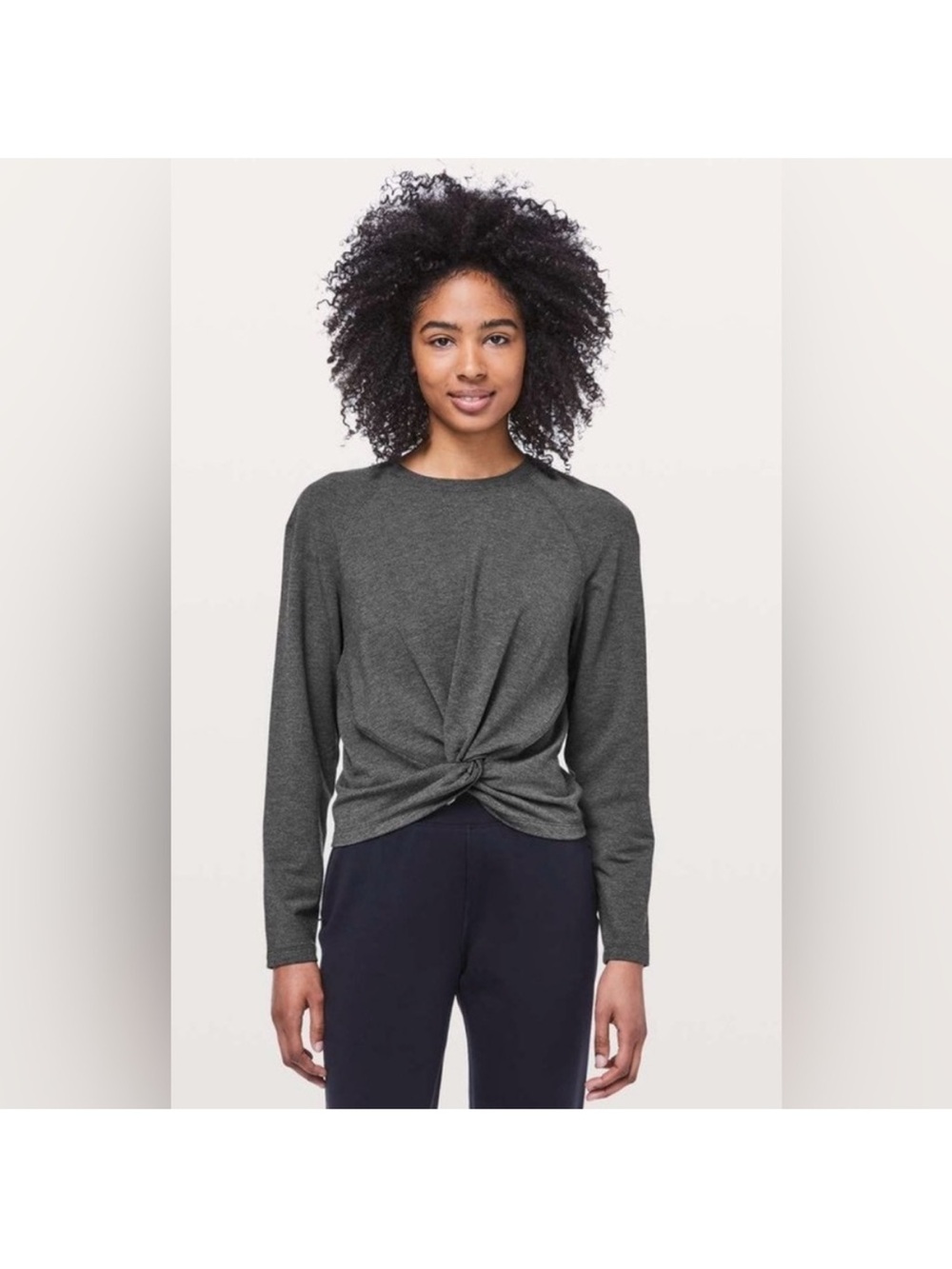 Lululemon tuck and gather Twist-Front sweatshirt- Charcoal size 6